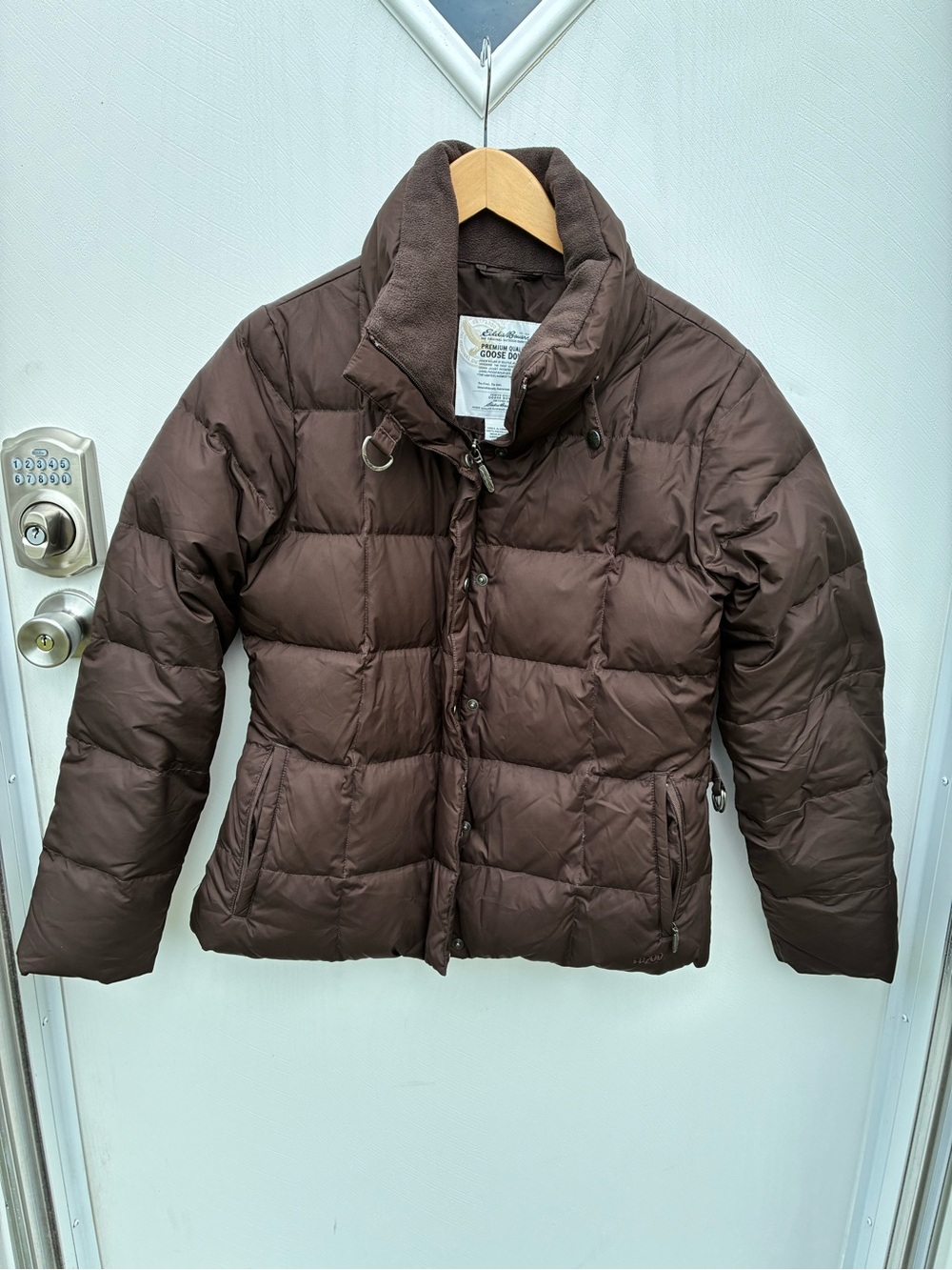 Eddie Bauer Premium Goose Down Brown Puffer Coat Size S